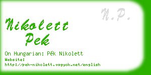 nikolett pek business card