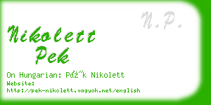 nikolett pek business card